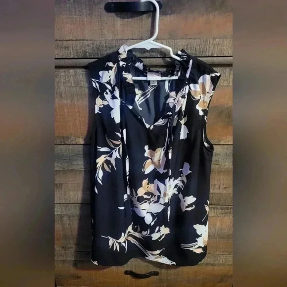 MERONA Black Floral Tank Top, size Medium - Picture 2 of 3